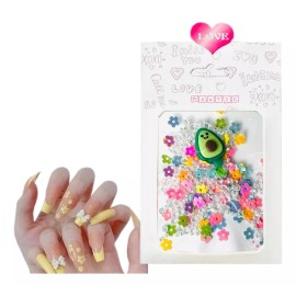 Mouyic Cristales Perlas Acetatos  Figuras Kawai Decoracion De Uñas