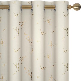 Deconovo Blackout Curtains - Thermal Insulated, Noise-Reducing Window Drapes for Bedroom, Living Room - 2 Panels, Beige, 52W x 84L