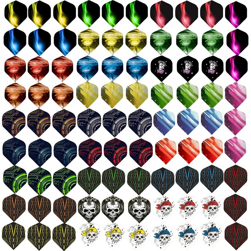 Dart Flights, 6 Styles, 30 Sets, 90 Pieces, PET Standard