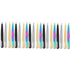 Baluue 5sets Professional Eyebrow Tweezers Set Hair Removal Tweezers for Women Comb Portable Beauty Tools 4pcs*5