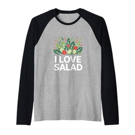 I Love Salad Fresh Vegetables Cucumbers Tomatoes Raglan Baseball Tee