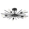 Karjearl Black Semi Flush Mount Ceiling Light, 27.5 Inch 5-Light