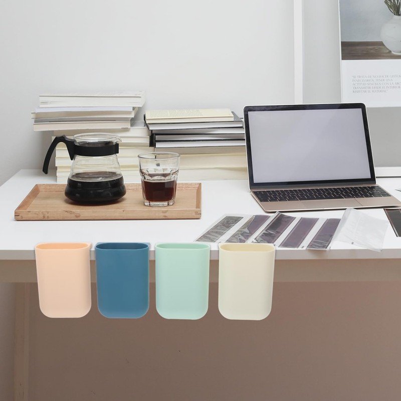 TEHAUX 4pcs Hanging Cup Holder, Rolling Cart Accessories Utility Cart