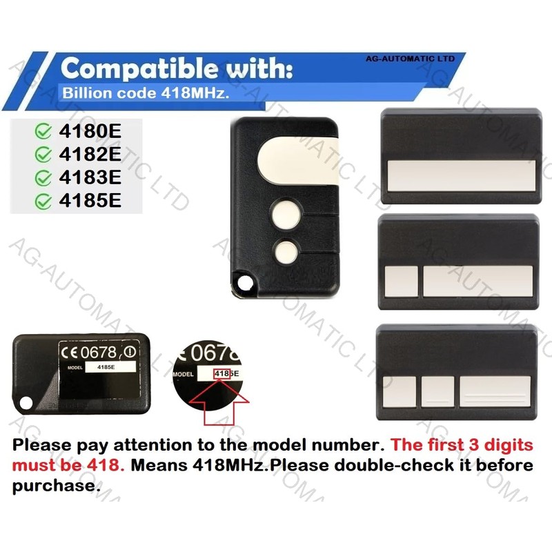 AG MATIC Garage Door Remote Control for CHAMBERLAIN LIFTMASTER |