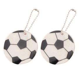 Bellarino Reflective Key Chain, Reflector, Keychain Set, Soccer Ball, Fluorescent, Children, Safe, Set of 2, White x 2