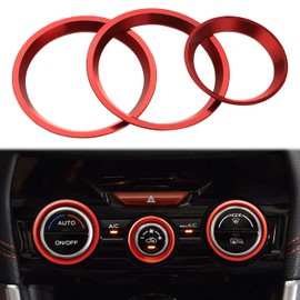 Control Knob Outer Ring Covers Volume Air Conditioner Switch Trim Compatible for Subaru Forester 2019-2021 Crosstrek 2018-2022 Impreza 2017-2022 Interior Conditioning Accessories (Red)