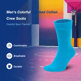 Sakusock - Calcetines coloridos de algodón peinado para hombre, paquete de 4, Azul, 11-14