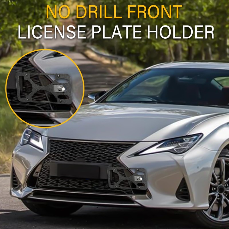 No Drill License Plate Holder Compatible with Lexus GS 2013-2020