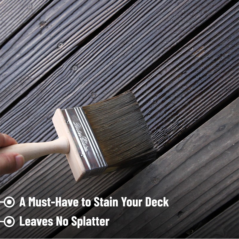 Bates- Deck Stain Brush, 5 Inch, 2 Pack, Wooden Handle,