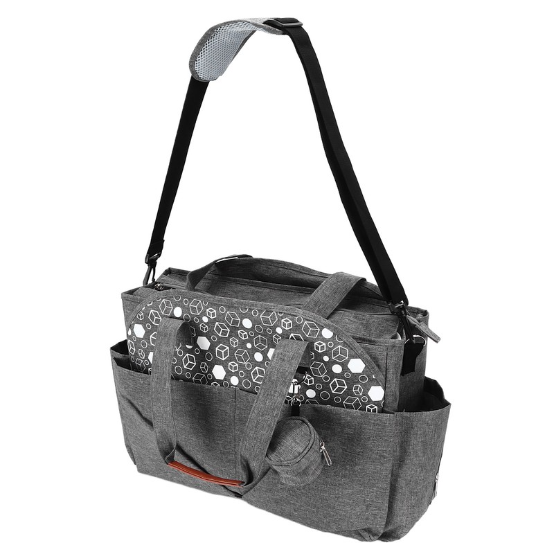 Diaper Bag Large Size Multi Pockets Gray Portable Diaper Tote