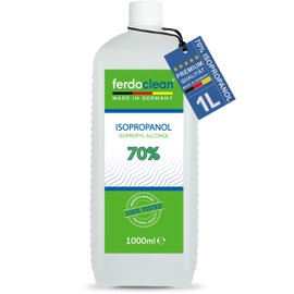 ferdoclean Isopropanol/Isopropyl Alcohol 70% 1000 ml / 1 Litre Cosmetic Pure Solution without Fragrances and Dyes Clear