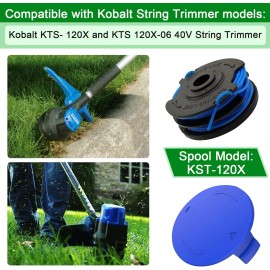 VinneMOO KST-120X Replacement Trimmer Spool Line for Kobalt 40V KST 120X-06, 20 ft 0.065-