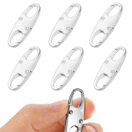 DIVINA VITAE Zipper Clips Anti Theft Deterrent, 6PCS S Carabiner Small Zipper Pull Locks Mini Snap S Hooks for Backpacks Camping Fishing Traveling Outdoor Sports (Silver)