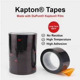 CGS, 1 Mil Dupont Kapton® Tape. High Temperature Heat Tape, UL 510 Flame Retardant, Clean Removal. 1" x 36 Yards