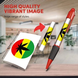 Destination Vinyl ltd Beautiful and comfortable Red Ballpoint Pen (Black Ink) - Rasta Weed Jamaica Map Flag #4758