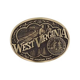 Montana Silversmiths Attitude State Heritage Oval Antiqued Patina Western Belt Buckle