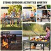 Ciavca Upgraded Folding Grill Table - Metal Portable Camping Table,