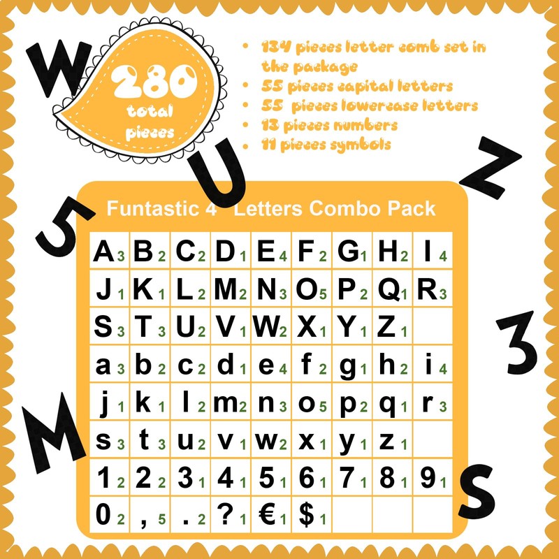 Tenare 134 Pieces 5 Inch Bulletin Board Letters for Classroom