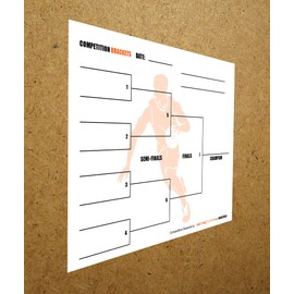 Perfect Strike Basketball Competition Brackets for Team tournaments or Skills competitions. Sheet Brackets for up to 8 participants. (25)