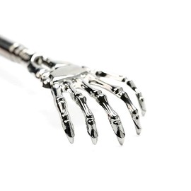 TRIXES Back Scratcher with Extendable Telescopic Handle - Stainless Steel Skeleton Handle - Back Massager - Body Massager Head Scratcher - Cool Funny Gadget