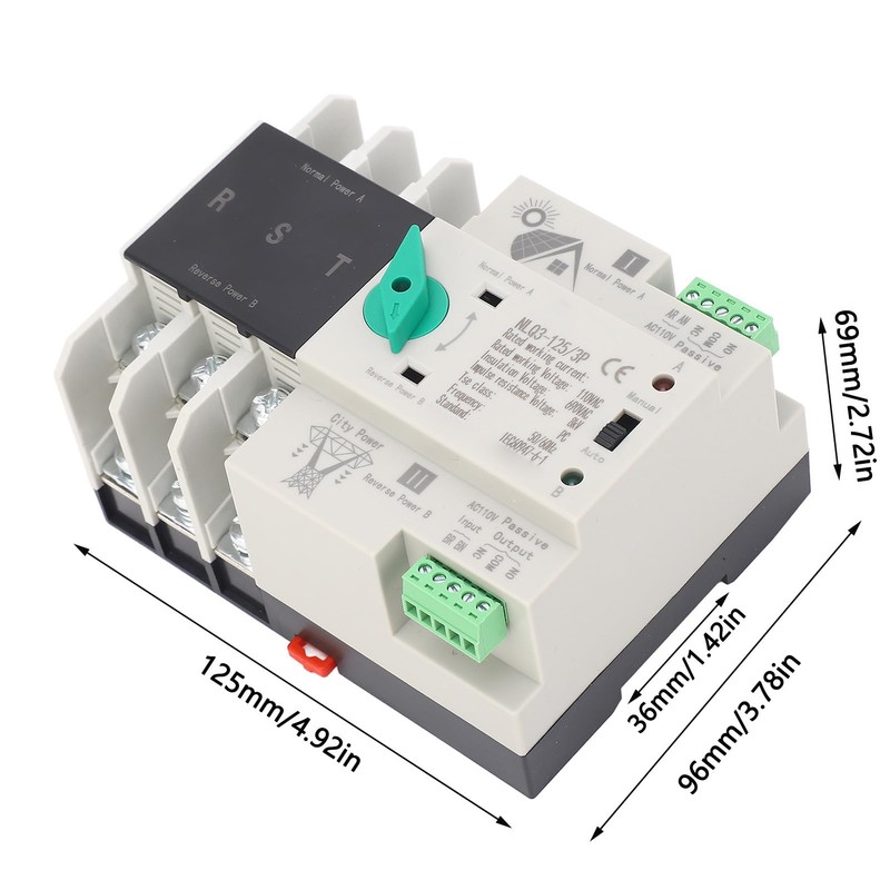 Automatic Transfer Switch for PV Solar and Generator 3P 110V