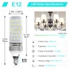 LEDLightsWorld Super Bright E12 LED Corn Bulbs, 16W 1500LM Bulbs,