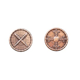 The Broken Token - Barbarian Copper Fantasy Coin - 25mm Metal Novelty Coins - Cosplay and TTRPG Game Pieces - Pack of 10
