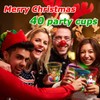 mishunyus 40 PCS Christmas Party Cups Glowing Christmas Flashing Theme