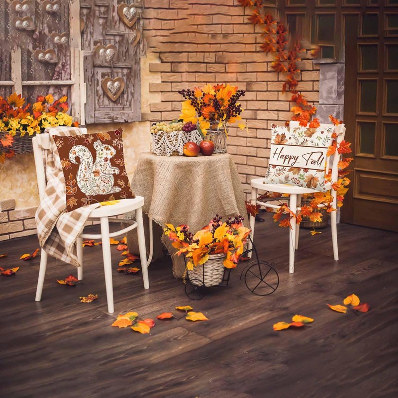 ONFAON Fall Decorations for Home, Fall Pillow Covers 18x18 Set