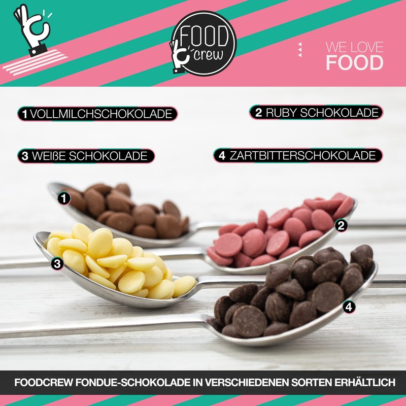 FOOD crew 900g belgische Schokolade für Fondue - Mix aus