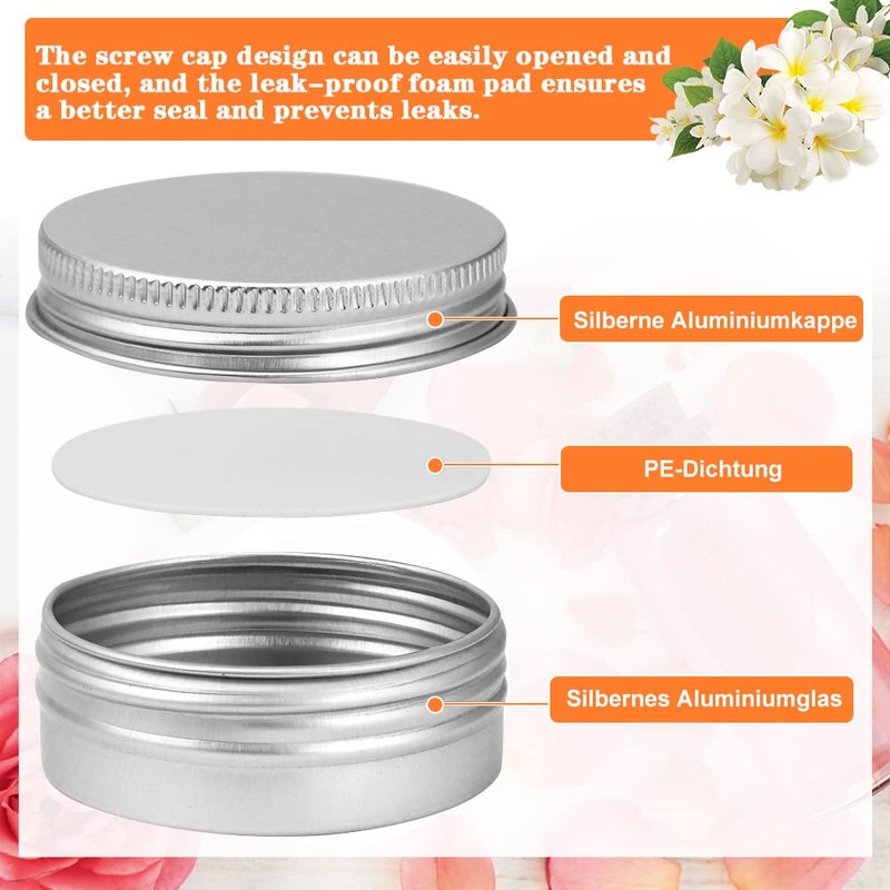 KBNIAN Pack of 30 Aluminium Empty Jars 15 ml Aluminium