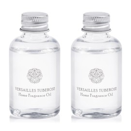 Zodax Zodax Grand Casablanca Porcelain Oil Diffuser Refills - Scented Oil for Aromatherapy Diffusers - Ideal for the Office, Living Room, Bathroom, and Home - Versailles Tuberose Scent - 1.69 Oz. - Set of 2