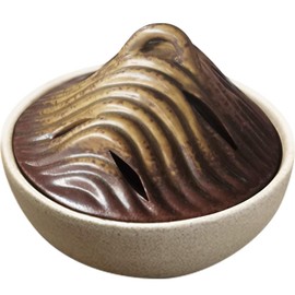 HIGHAWK Incense Burner, Pottery, Buddhist Goods, Incense Holder, Swirl, Incense Cone Shape, Incense Burner, Buddhist Incense Holder, Incense Holder, Interior (Brown)