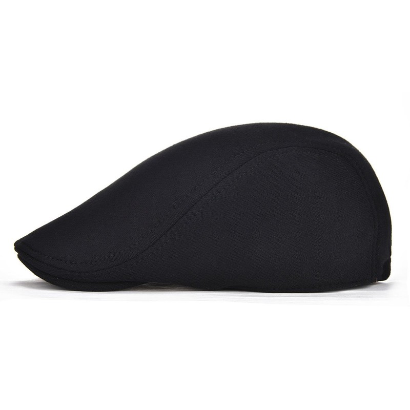FEINION 2 Pack Men Cotton Newsboy Cap Soft Fit Cabbie