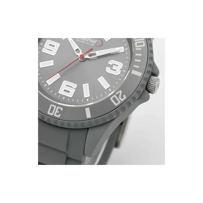 Reloj De Dama Steiner Sport Bubblegum 38mm Caratula Metálica Gris