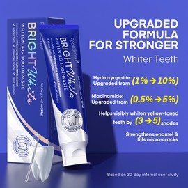 PearlSmile Hydroxyapatite Niacinamide Whitening Toothpaste – 5% Niacinamide + 10% Nano-Hydroxyapatite (nHAp) – Strengthens Enamel & Remineralizes – Fluoride-Free, 4.2oz (Pack of 2)