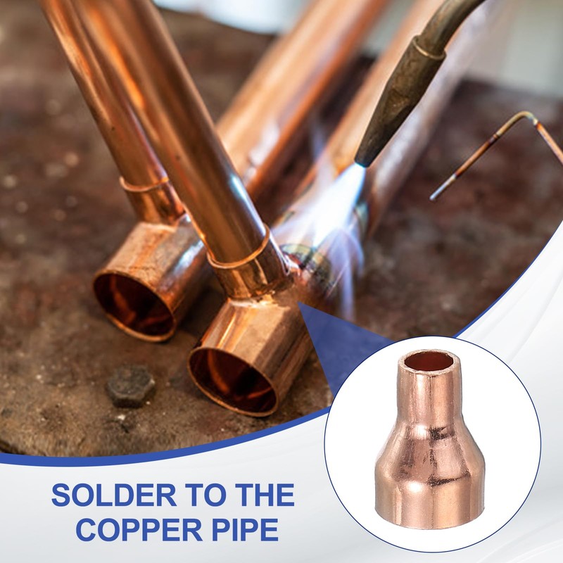 PATIKIL 5Pcs Copper Reducer 1/2" x1/4" ID Reducing Copper Coupling