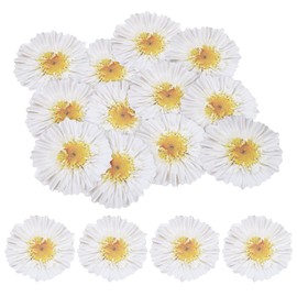 MECCANIXITY 100 Pack Artificial Flower Cutouts Thanksgiving Day Wedding Autumn Decorate White with Glue 3.1x3.1 Inch for Wedding Thanksgiving Parties Crafts