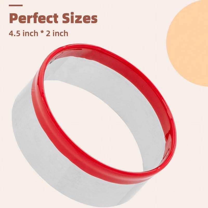 4.5 Inch Round Cookie Cutter with Red Top Rubber Protection,