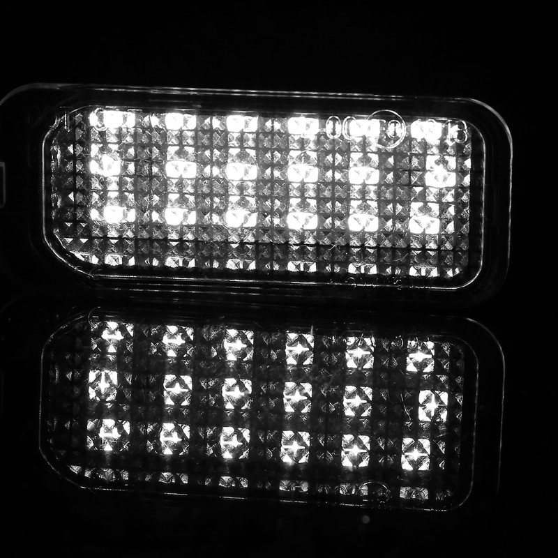 X AUTOHAUX 2pcs LED License Plate Light Lamp White Light