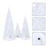 HOMSFOU Lighted Christmas Tree 3pcs Mini Tabletop Acrylic Christmas Tree