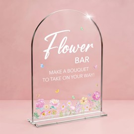 Flower Bar Sign Wedding Decor Bloom Bar Sign for Flower Bar Marriage Parties Anniversaries Reception Cafe Hotel Party Business Event 5X7 Inches