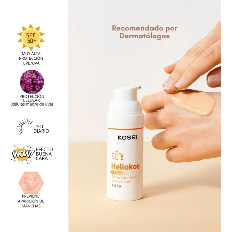 Protector Solar Heliokos Fps50+ Crema Tono Beige Kosei 50ml