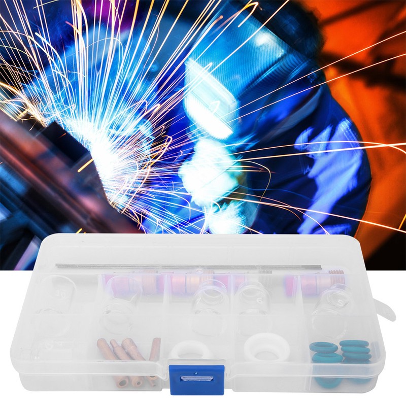 30pcs TIG Welding Kit Gas Len Glass Cup Tungsten Needle