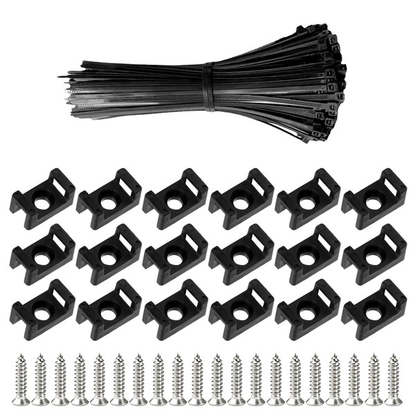 Wonvify Cable Ties 200 mm with Brackets and Screws, Pack