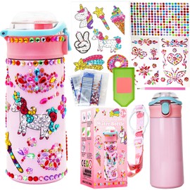 Decorate Your Own Unicorn Water Bottle for Girls, Crafts for Girls Ages 6-8 8-12 with Unicorn Gem Diamond Painting, Arts and Crafts for Kids 5 6 7 8 9 10 11 12 Year Old Birthday Christmas Gift