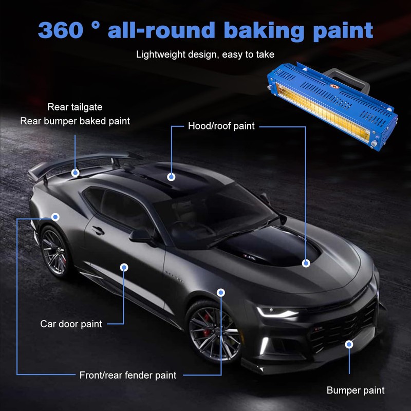 pakowin Baking Infrared Paint Curing Lamp - 1000w Body Repair