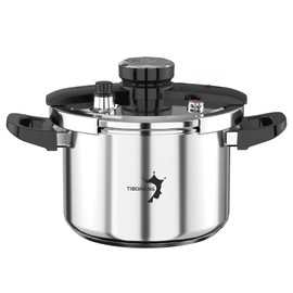 TIBORANG 6.3 QT Stainless Steel Pressure Cooker, [Multi-Cooker for Gas & Induction Stove] [Saves 70% Cooking Time] [One-Hand Operation], Family Size for 2-3 People, Olla de Presion
