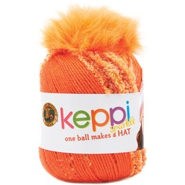 Lion Brand Yarn 615-303 Keppi Yarn, Orange Fizz Sparkle