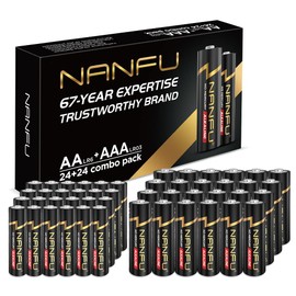 NANFU AA 24 and AAA 24 Alkaline Batteries Combo